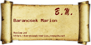 Barancsek Marion névjegykártya
